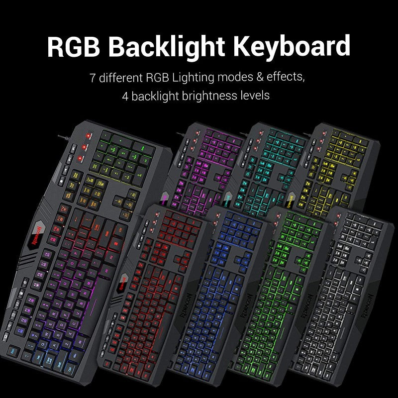 Redragon S101 PC Gaming Keyboard and Mouse Combo, Mousepad, Headset with Mic Redragon S101 PC Gaming Keyboard and Mouse Combo, Mousepad, Headset with Mic
